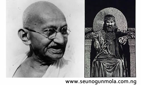 Mohandas Gandhi  of India (Right), King Solomon of Israel (left)